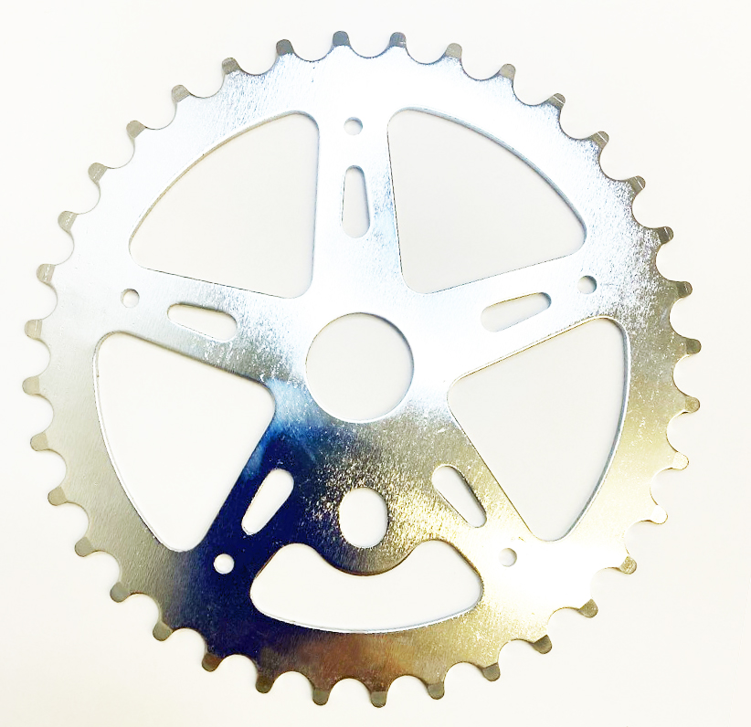 Sprocket, 36 Tooth, Steel Chrome for Regular Chain 1/2 X 1/8